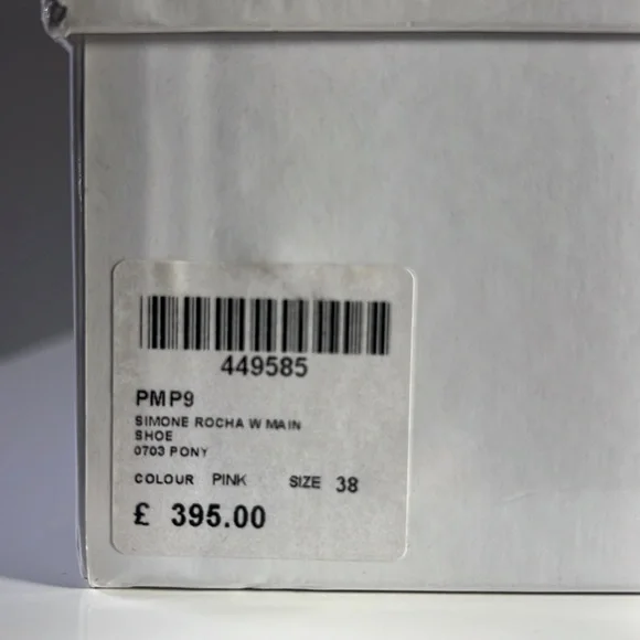 Simone Rocha Pink Ponyhair Pointed Flats w/Crisscross Straps Eur 38, US 7.5-8 - Picture 8 of 10